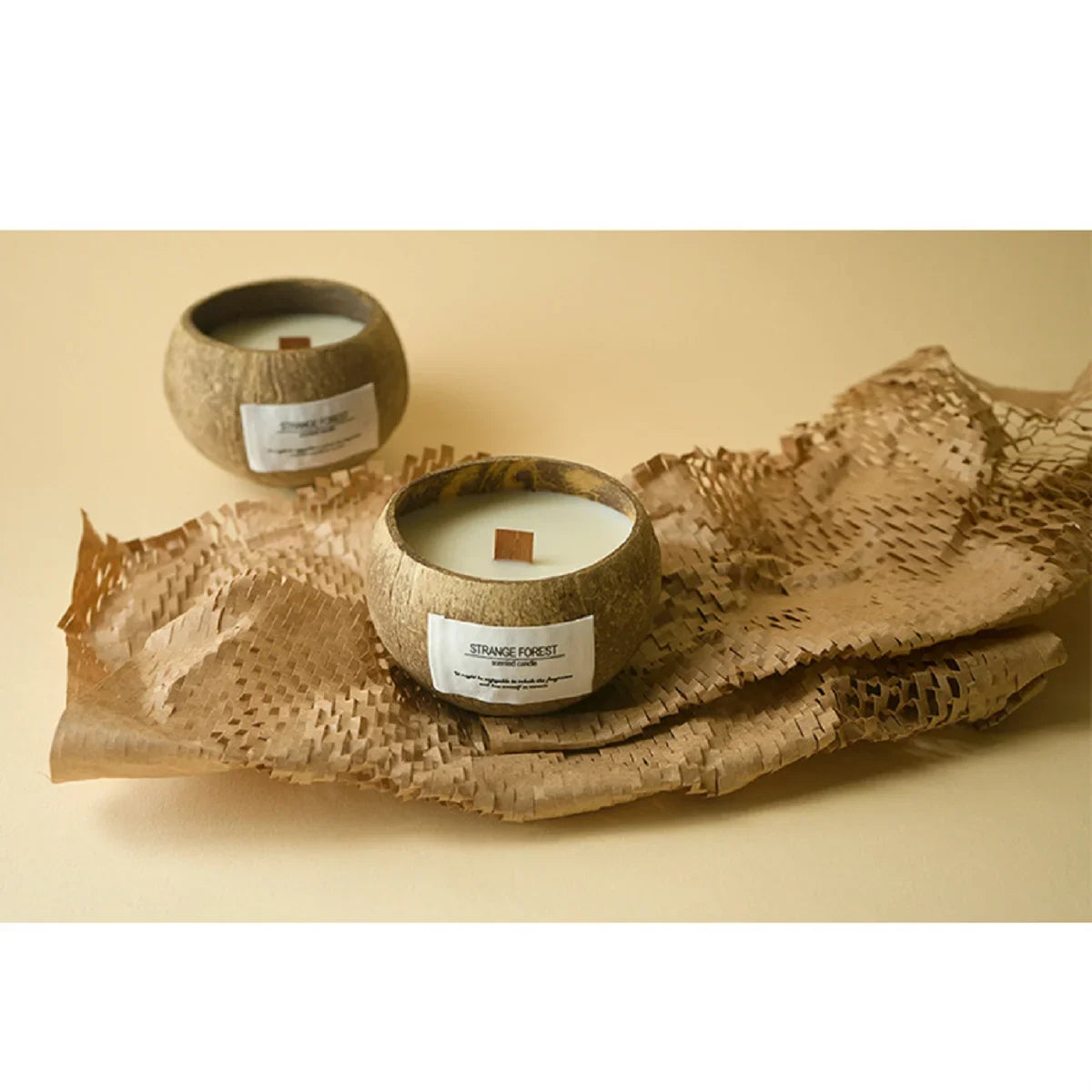 Handmade Soy Wax Scented Candles Coconut Shell Gift Set
