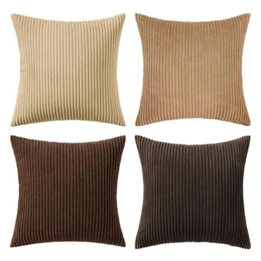 Boho Farmhouse Throw Pillow Cover Set Of 4 Corduroy Cushions