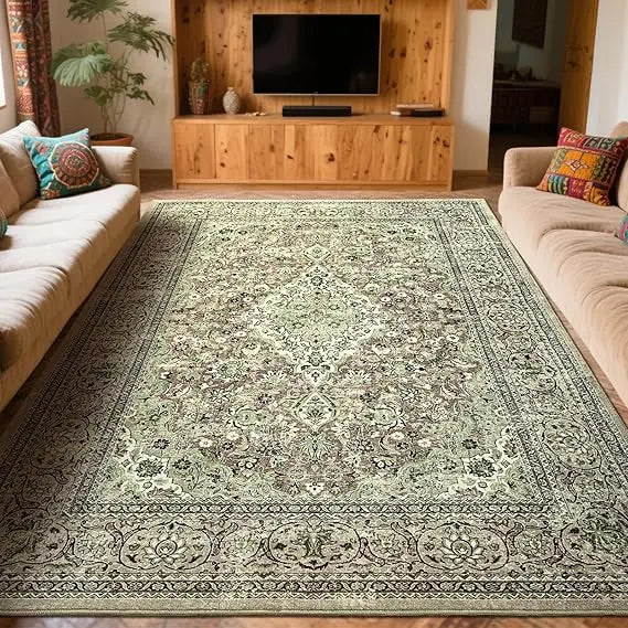 Machine Made Washable Area Rug With Non Slip Backing For Indoor Use In Living Rooms Kitchens And Bathrooms