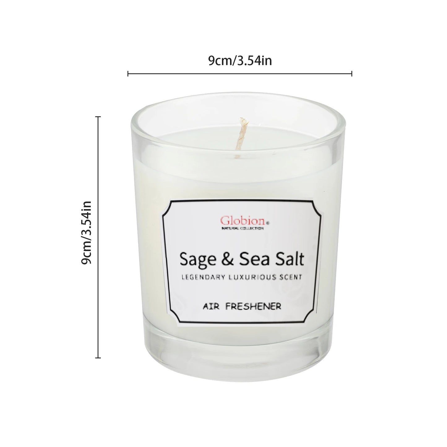 Sage and Sea Salt Aromatherapy Candle Glass Jar With Lid