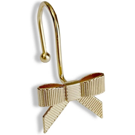 Bow Shower Curtain Hooks Rustproof Durable Metal Bathroom Decor Set