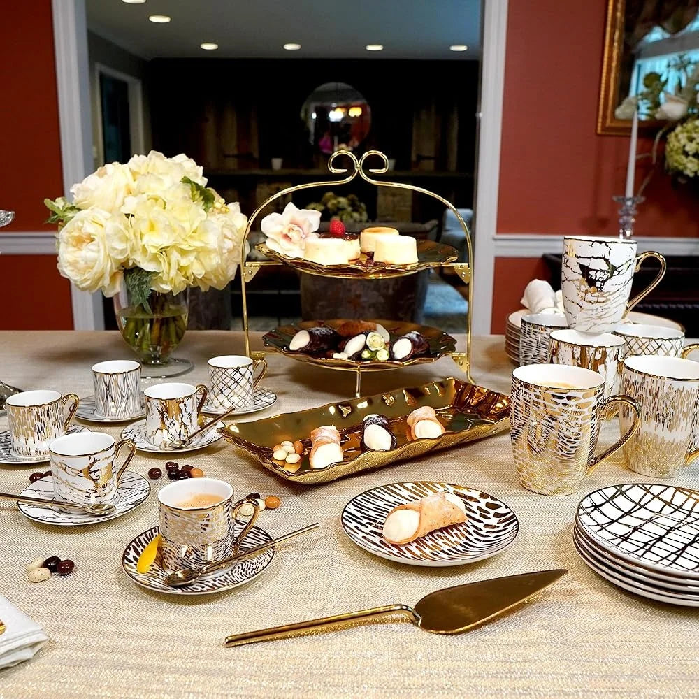 Porcelain Coffee Mugs Set of Six Designs Dishwasher Safe