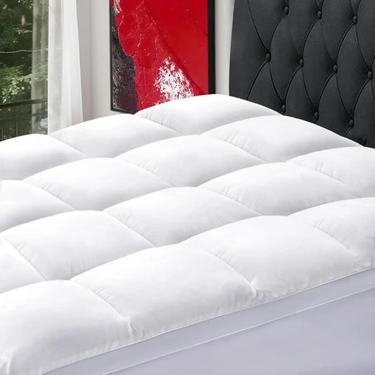 Extra Thick Mattress Topper With Down Alternative Fill Deep Pocket