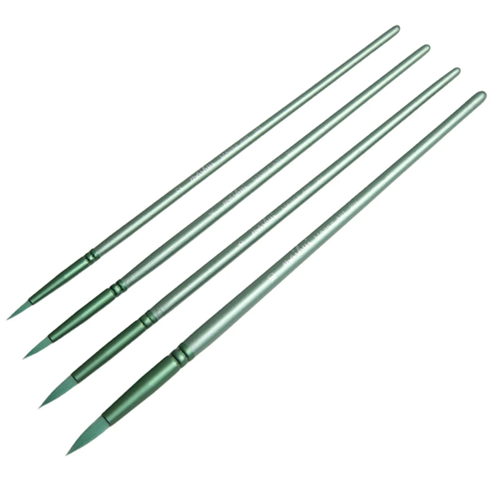 Watercolor Brush Set With Pointed Tip Nylon Hair Wooden Handles