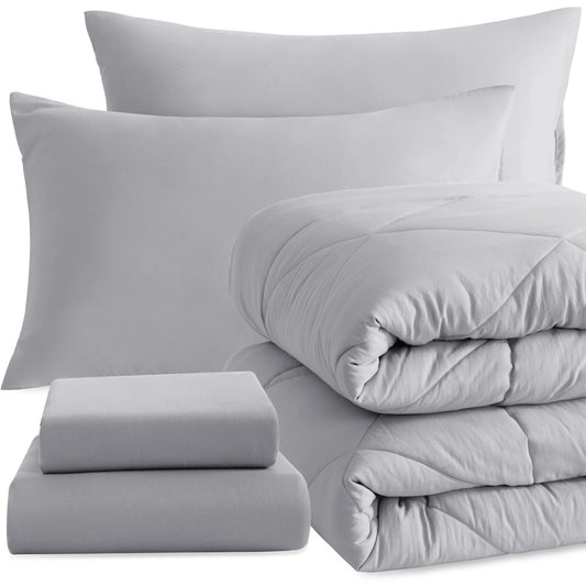 Ntbay 5 Piece Breathable Bedding Comforter Set for Home