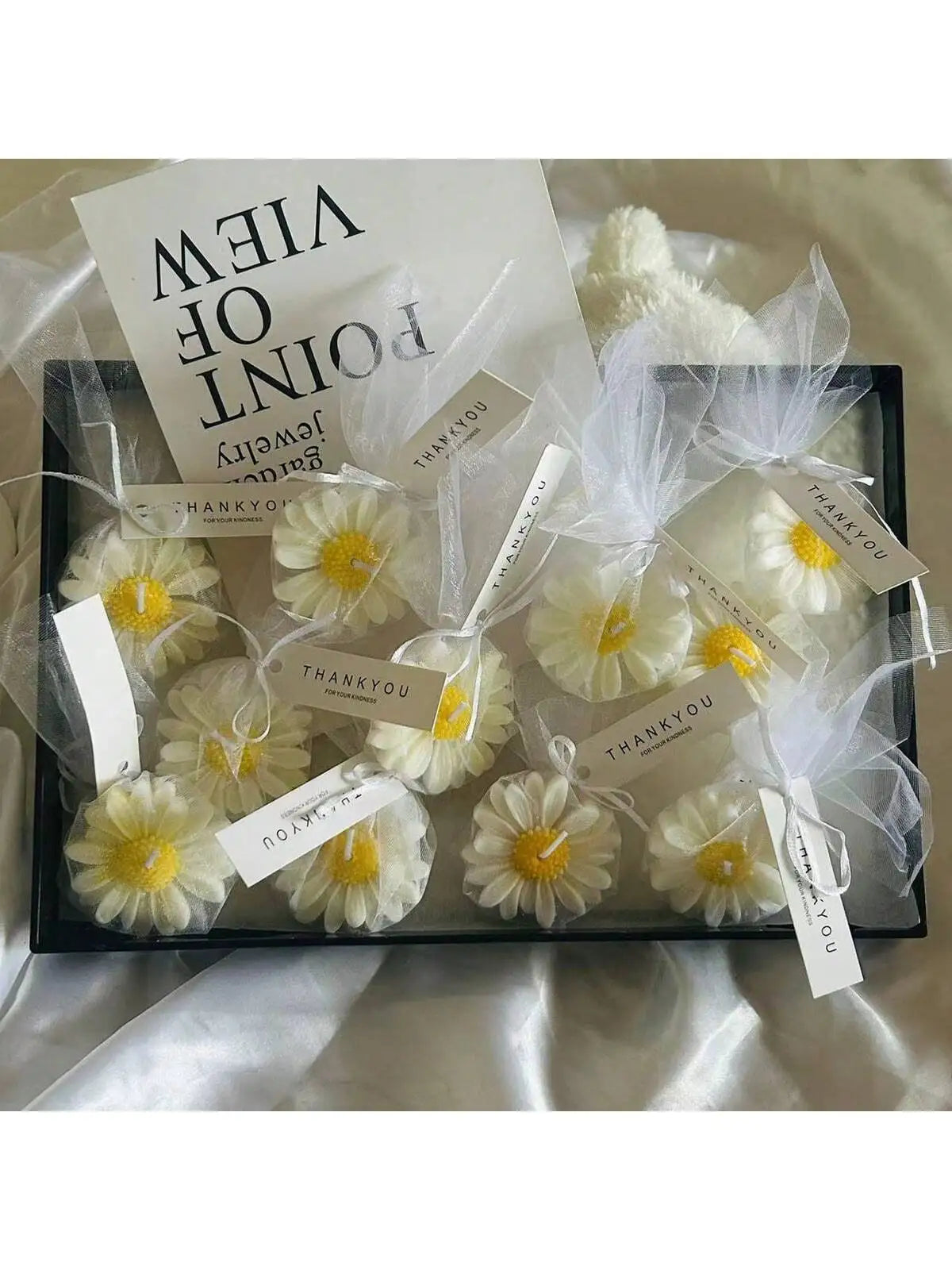 Daisy Shaped Candle Set Scented Soy Wax For Wedding Favors Decor