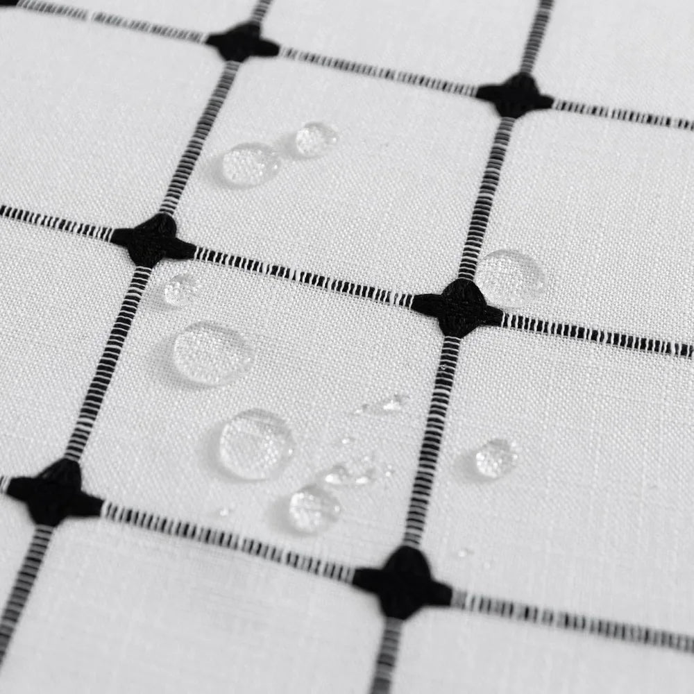 No Hook Shower Curtain With Snap In Liner Boho Jacquard