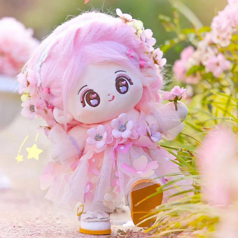 Flower Fairy Series Plush Doll with Interchangeable Clothes for Kids