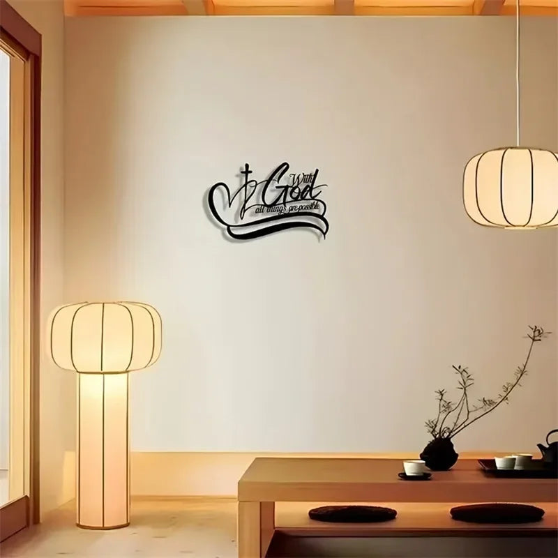 Modern Metal Letter Wall Art Silhouette Sign For Living Room