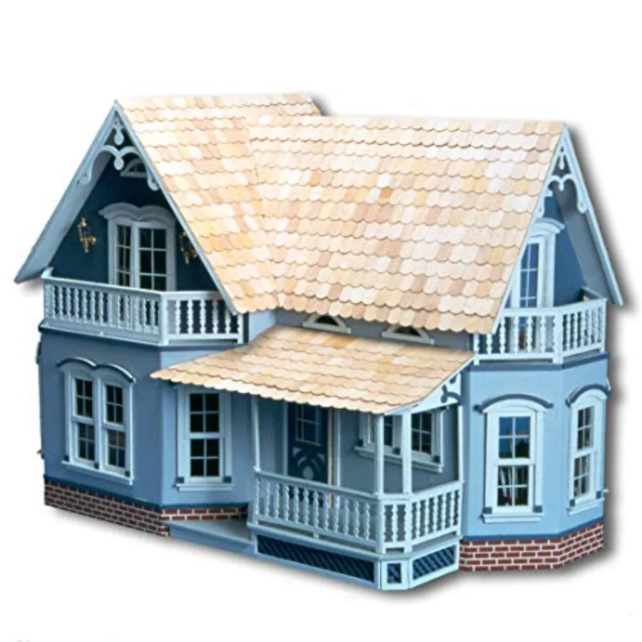 Maglia Unfinished Wood Dollhouse Kit With Farmhouse Design