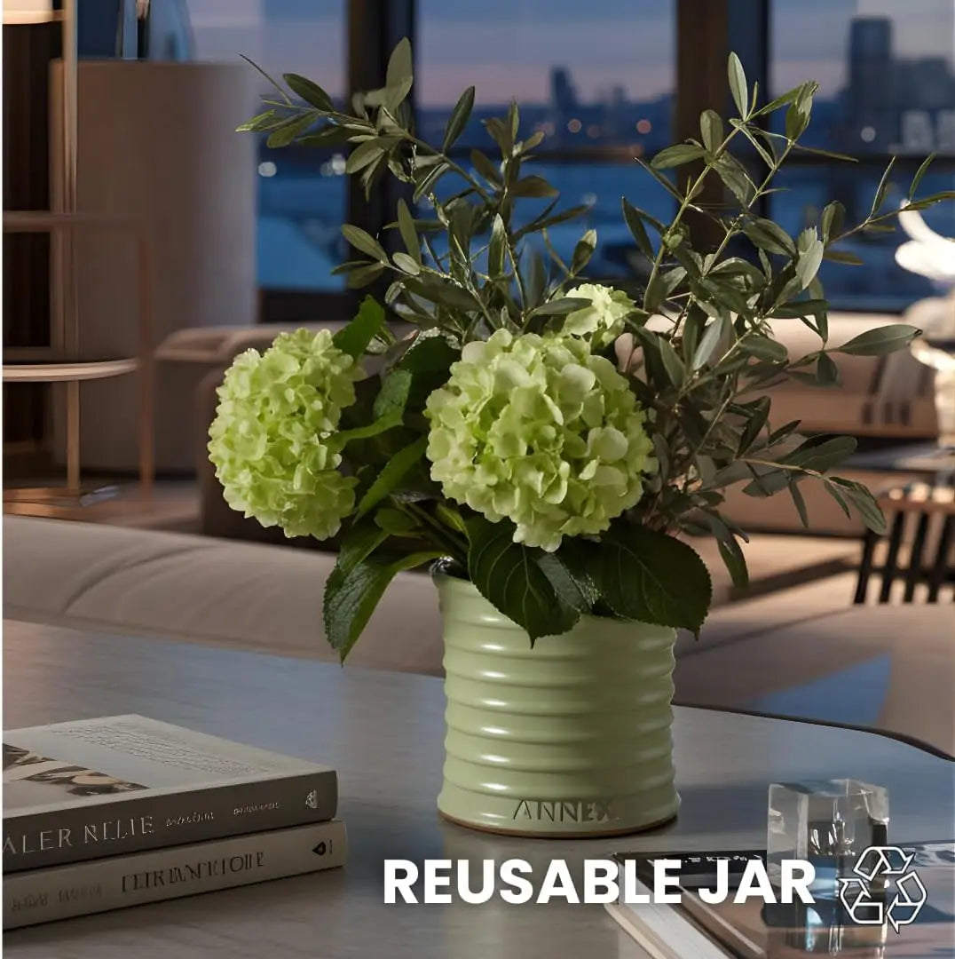 Handmade Ceramic Candle Jar With Soy Wax And Botanical Scent