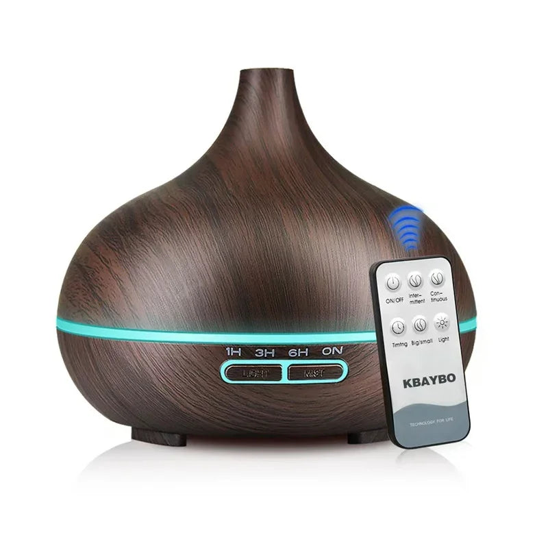 Smart Home Diffuser With Remote Control Wood Grain Aromatherapy Humidifier