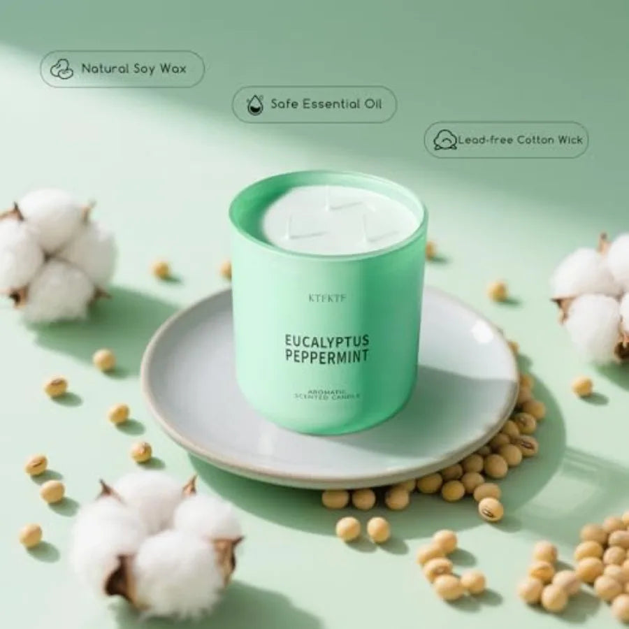 Eucalyptus Peppermint Scented Candle For Home Aromatherapy