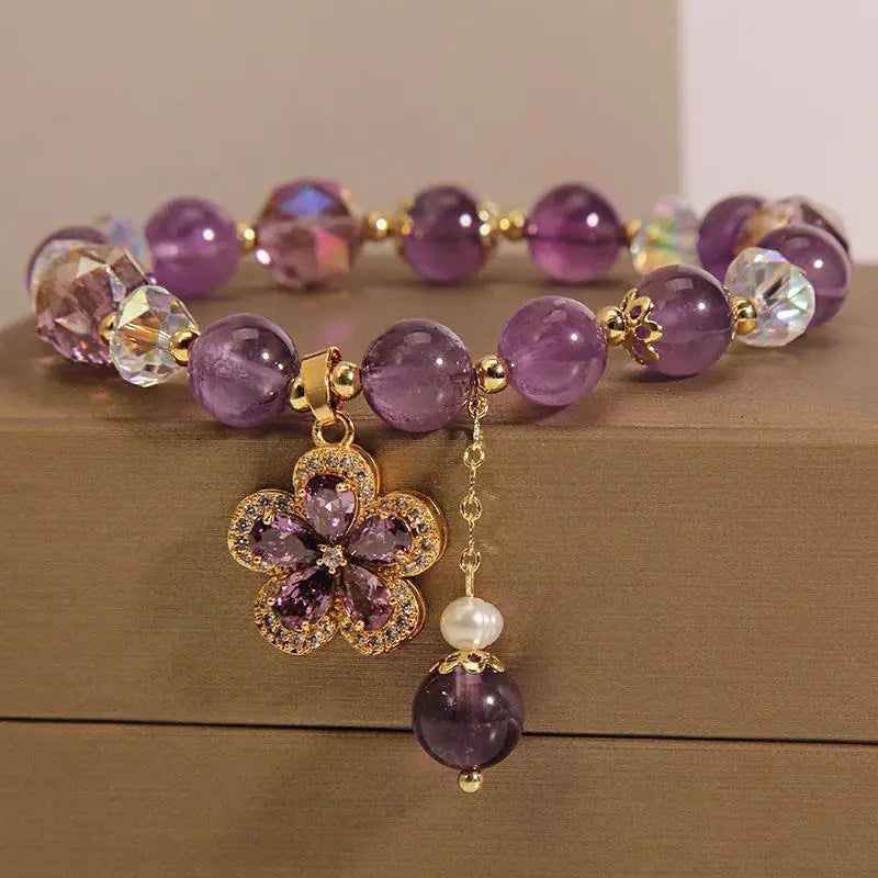 Natural Amethyst Bracelet for Women Handmade Boho Chic Jewelry