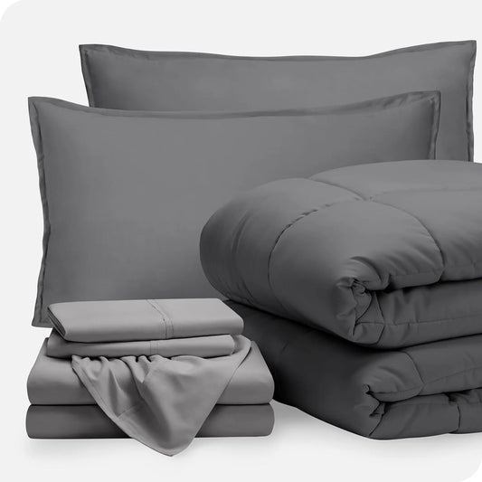 Bed In A Bag 7 Piece Comforter And Sheet Set Full Goose Down Alternative Ultra Soft 1800 Premium Bedding Set