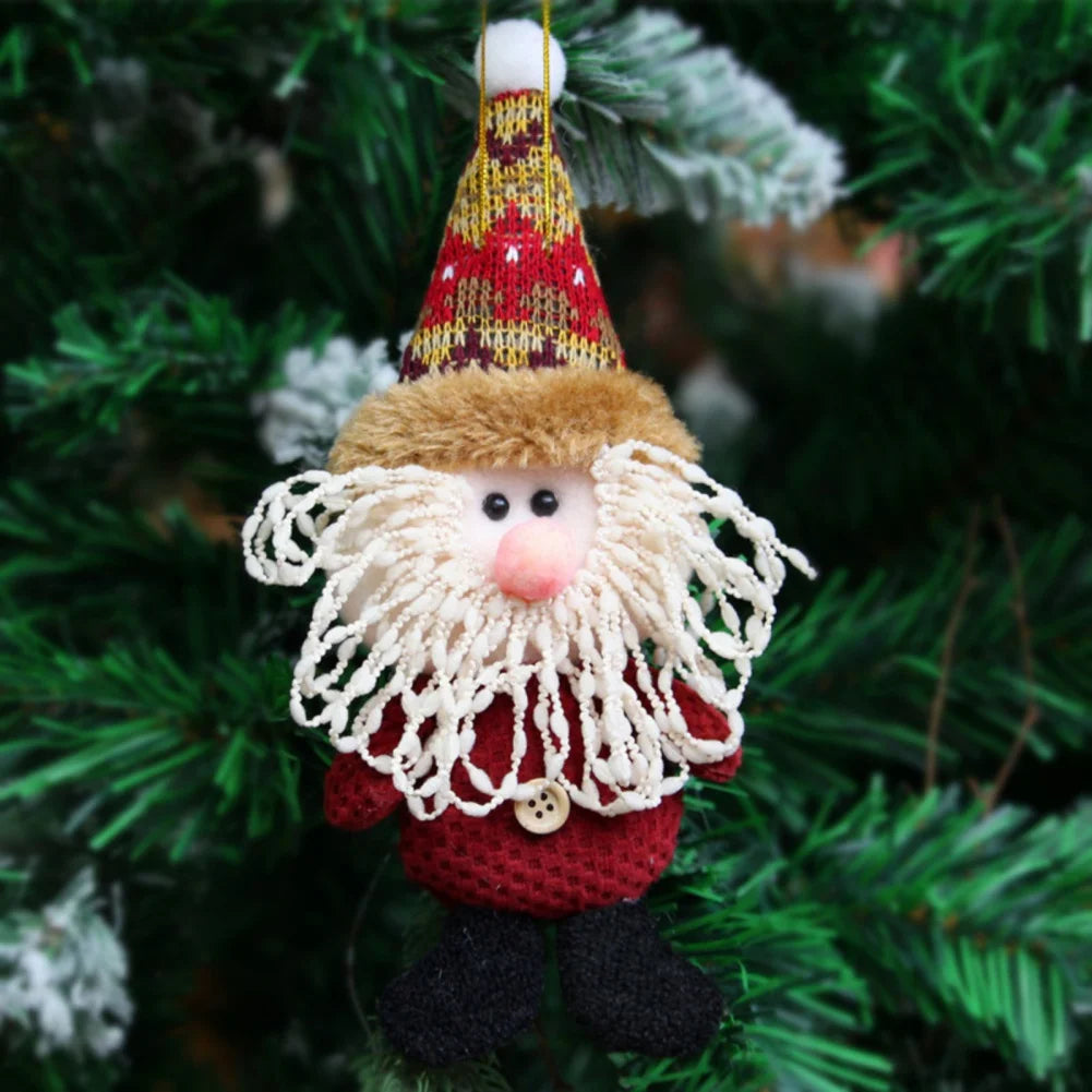 Christmas Doll Ornaments Elk Santa Snowman Tree Decorations