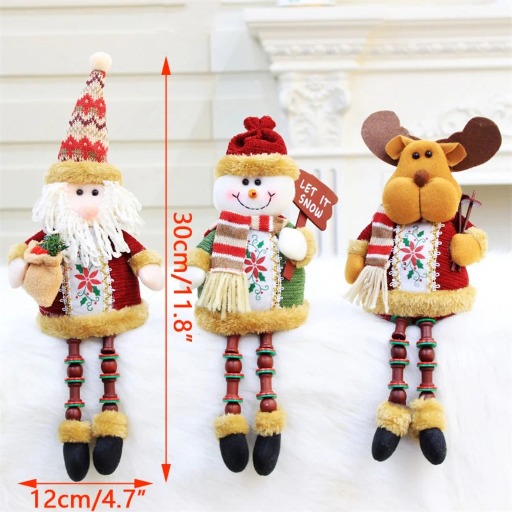 Christmas Doll Ornaments Elk Santa Snowman Tree Decorations