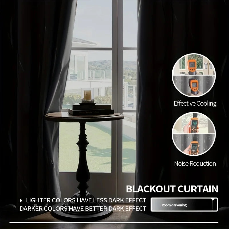 Pack Of 2 Blackout Curtains Grommet Thermal Insulated Room Darkening Tree Print For Bedroom