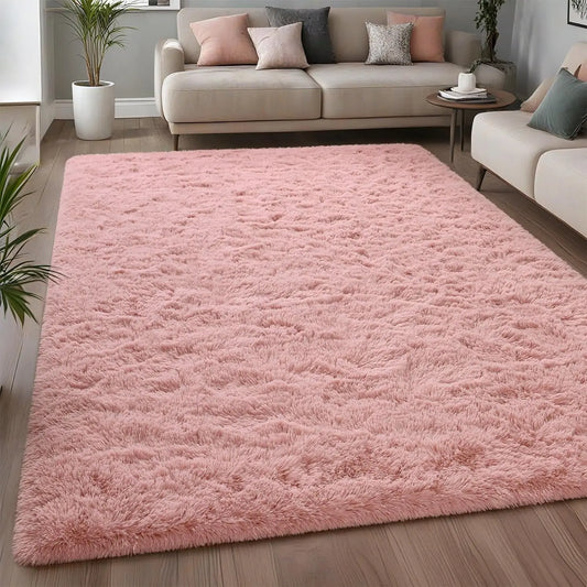 Fluffy Indoor Plush Soft Carpet Area Rug for Living Room Anti Skid Durable Rug for Girls Bedroom Kids Room