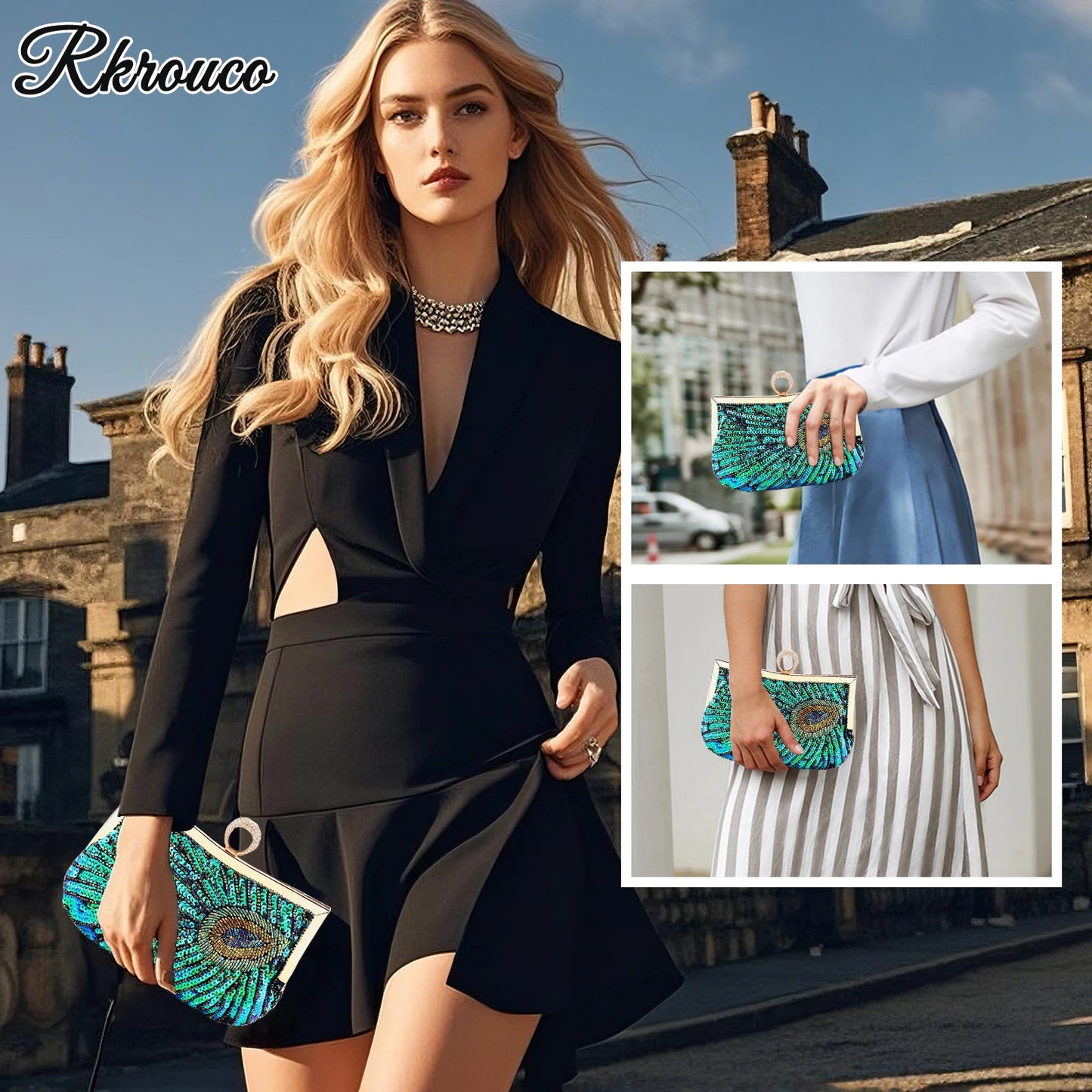 Colorful Sequin Glitter Women Clutch Bag for Banquet Prom Party Evening Bag Fashionable Chain Crossbody Shoulder Bags