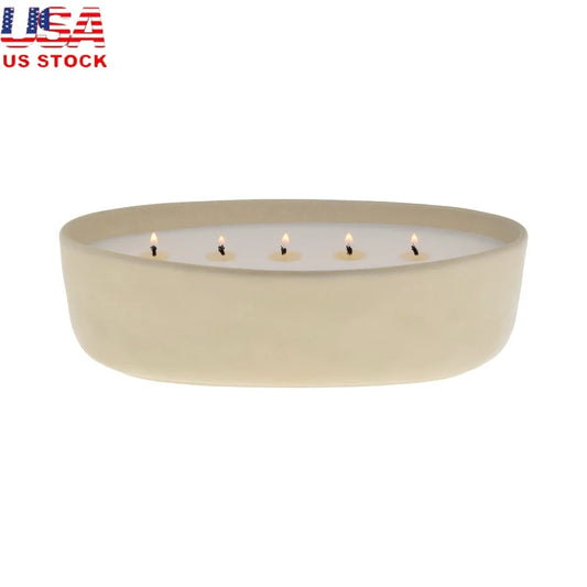 Five Wick Citrus Scented Paraffin Blend Ceramic Jar Candle