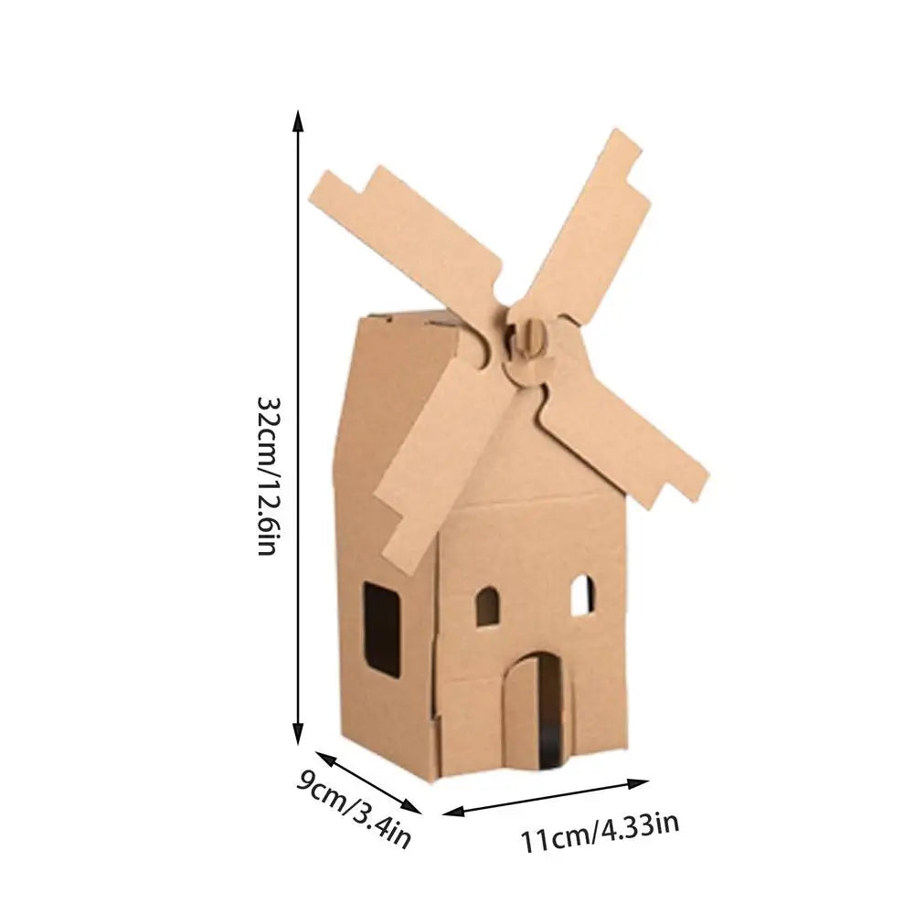 DIY Christmas Cardboard Gingerbread House Kit for Kids Fun