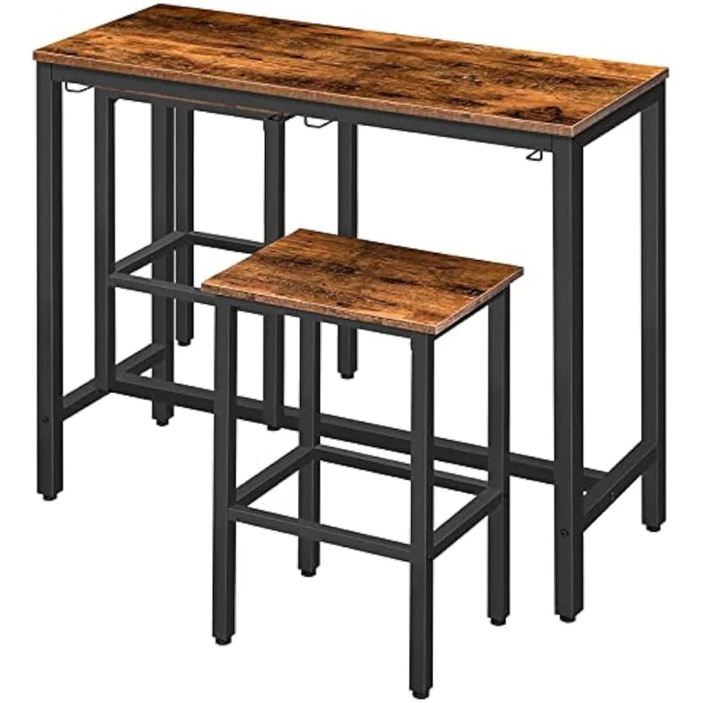 Industrial Bar Table Set With Stools For Small Spaces