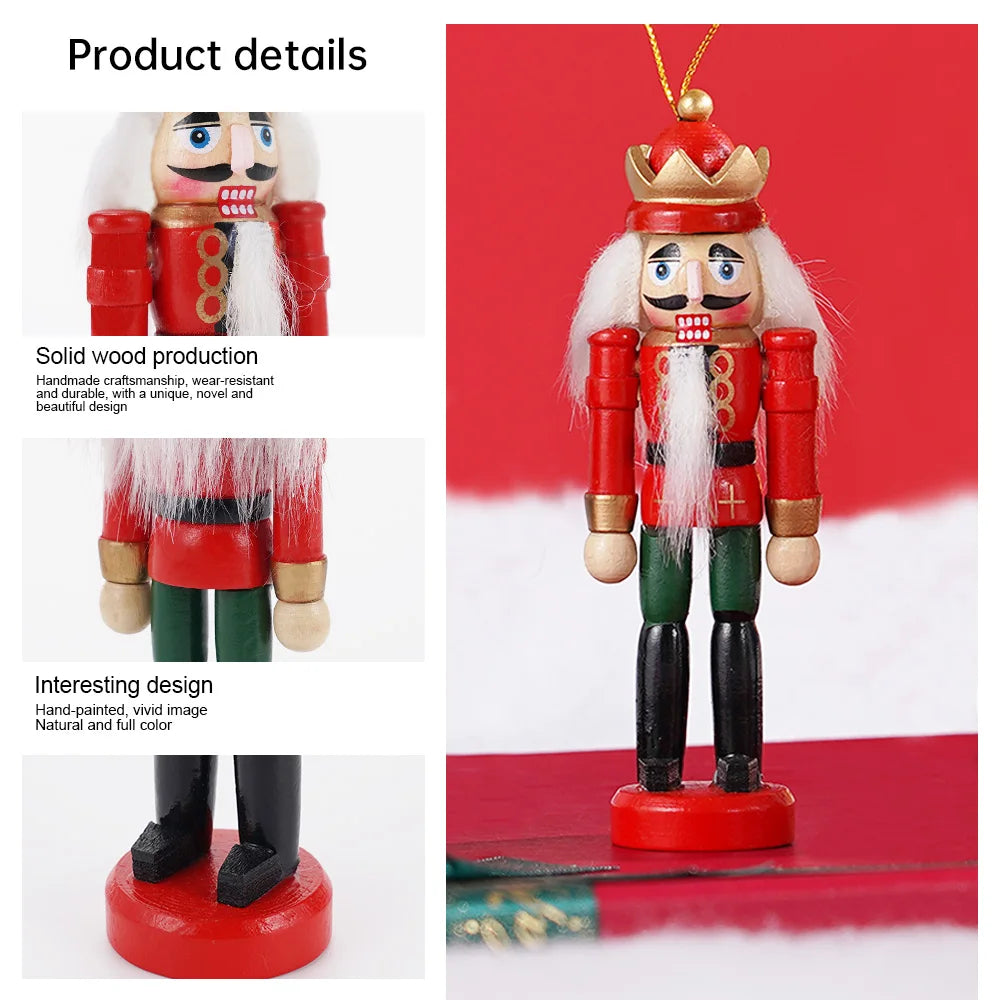 Nutcracker Doll Set Wooden Soldier Puppets Christmas Decor