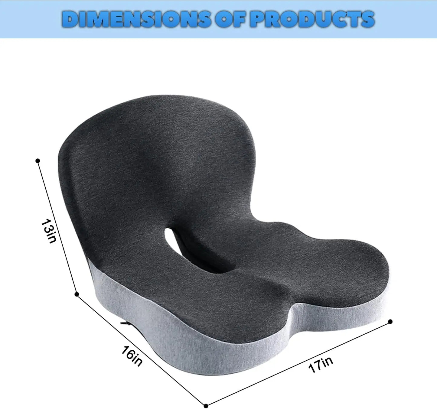 Memory Foam Seat Cushion With Backrest For Office Chair