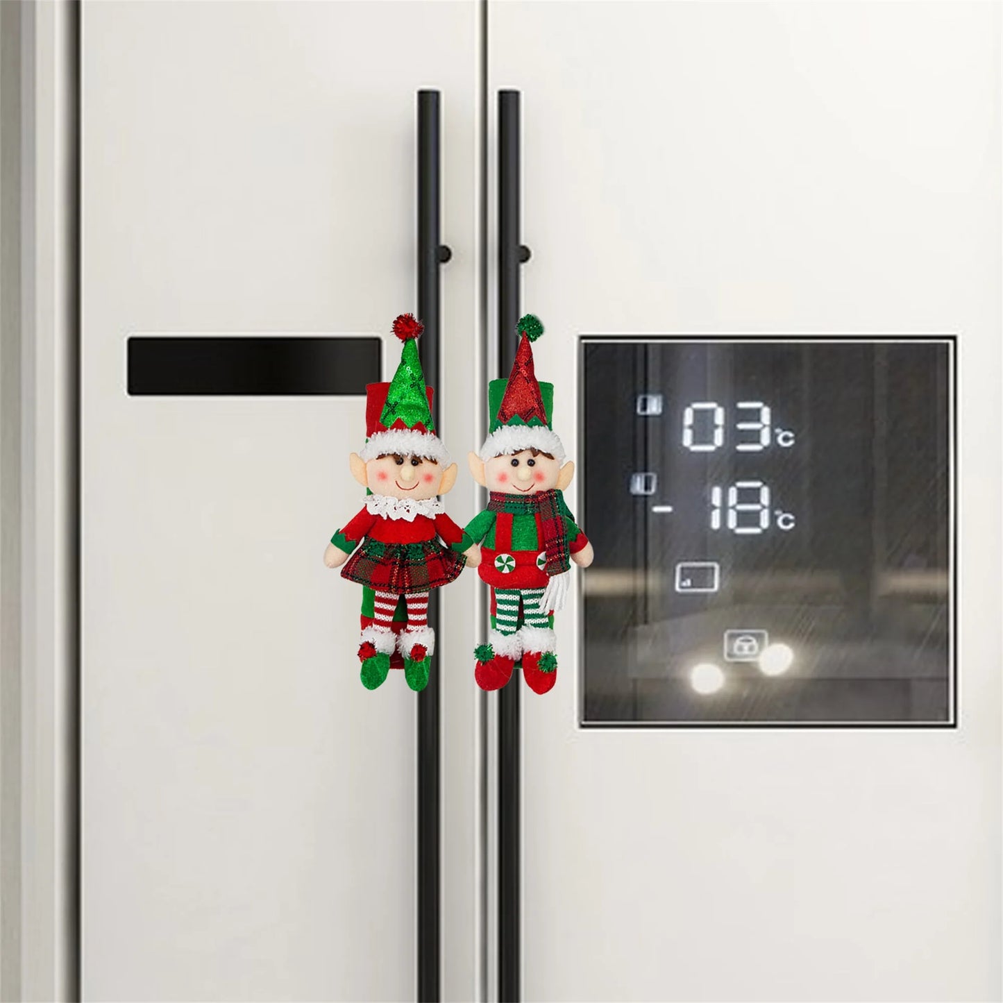 Elf Refrigerator Handle Covers Set for Christmas Decor