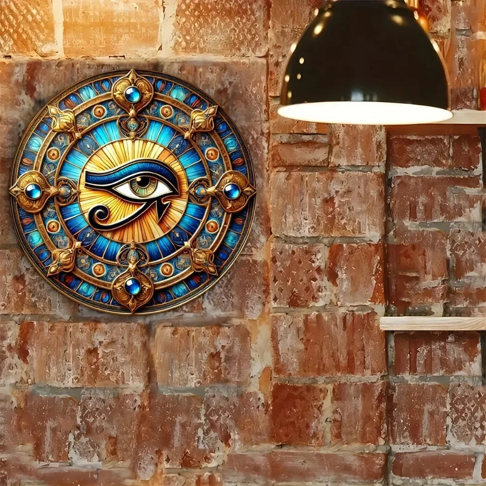 Eye Of Horus Round Iron Wall Art For Luxurious Homes