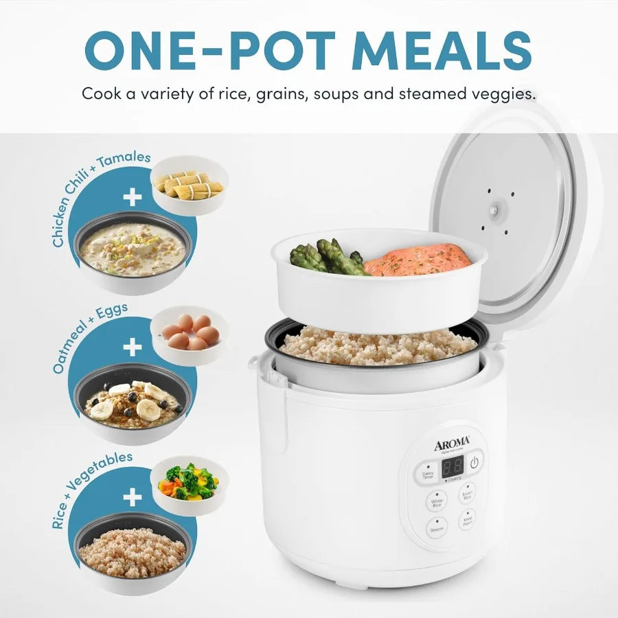 Digital Rice Cooker And Food Steamer With Multiple Cooking Functions