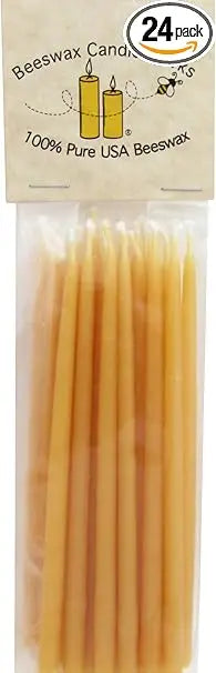 Beeswax Birthday Candles Pack of 24