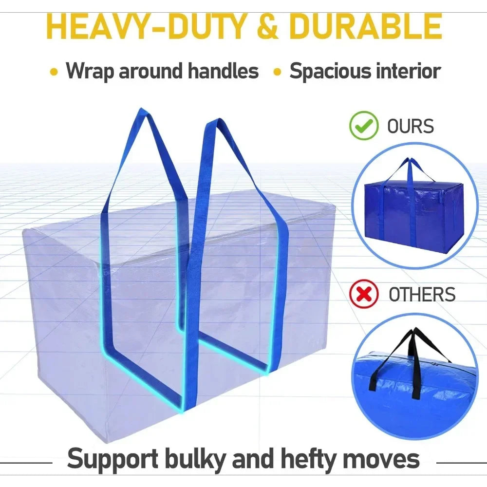 Heavy Duty Moving Bags Set With Zipper And Carry Handles