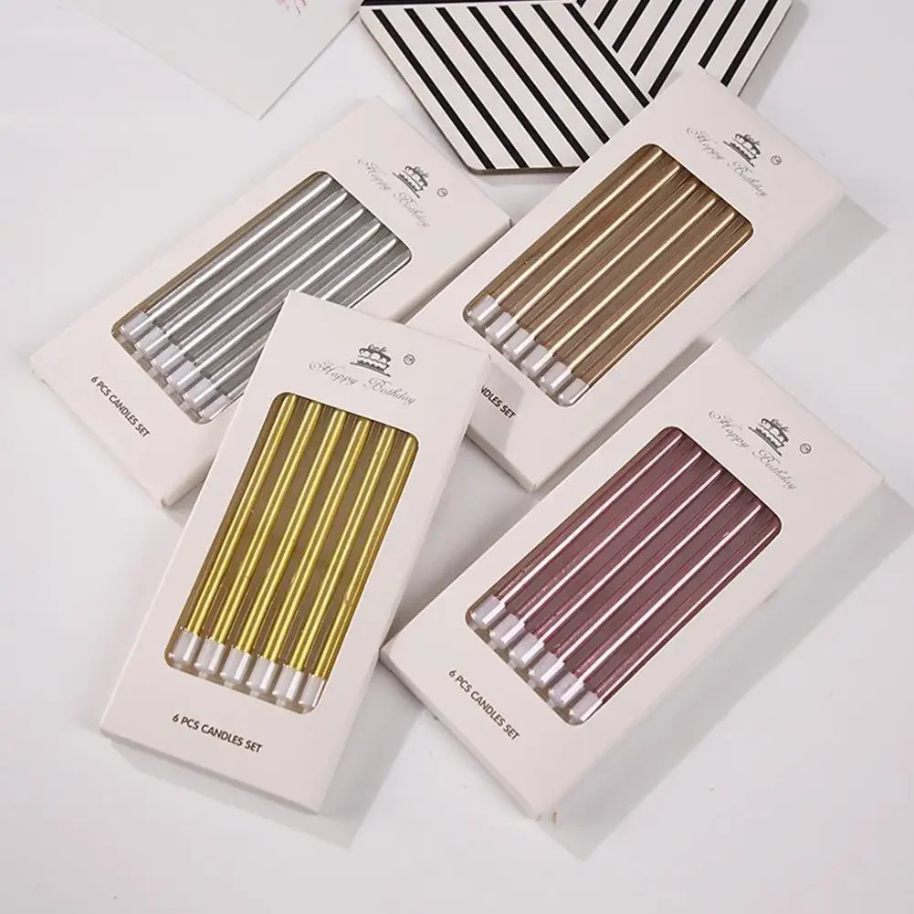 Elegant Birthday Cake Candles With Holders For Celebrations