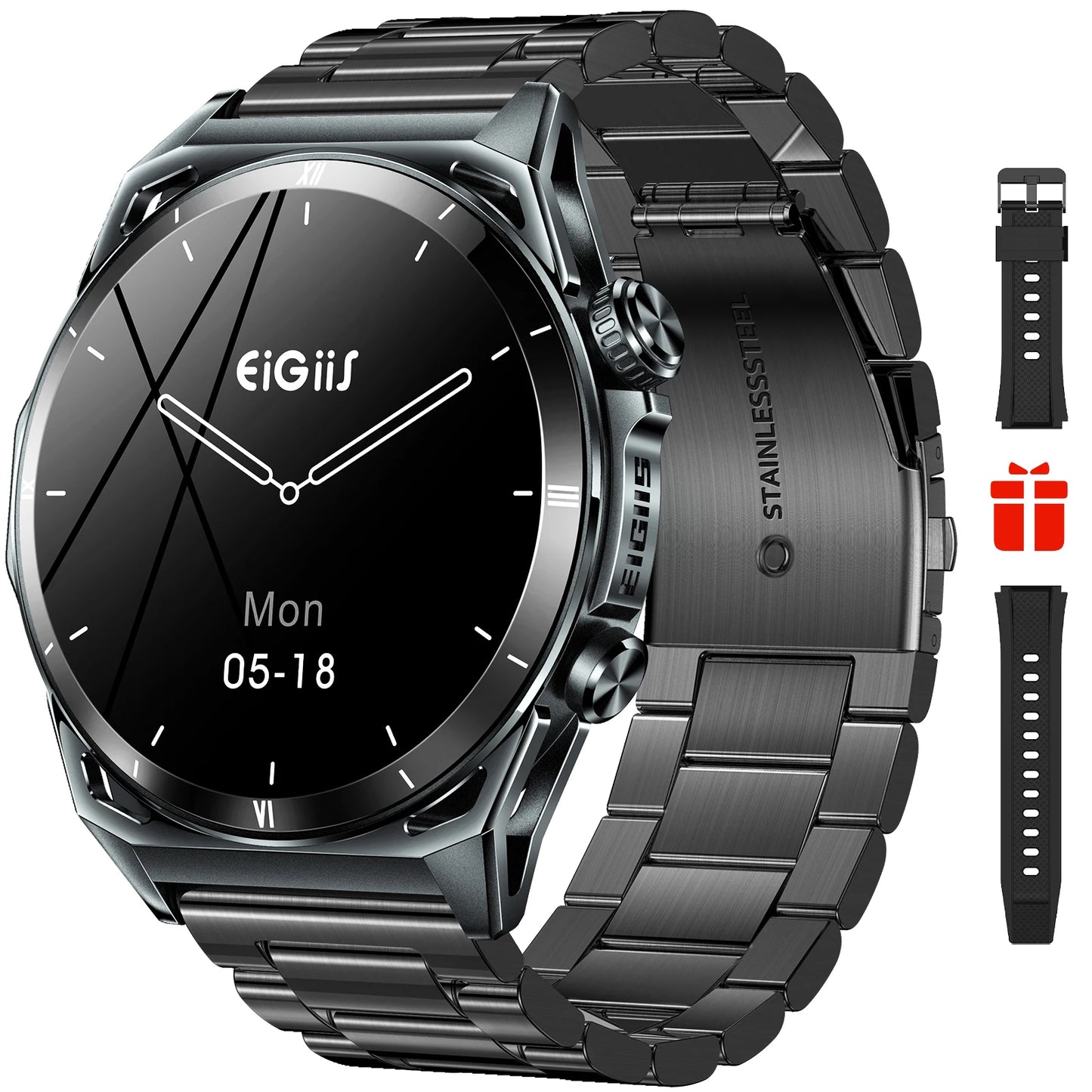 EIGIIS Smart Watch KE6 with AMOLED Display and Health Monitor