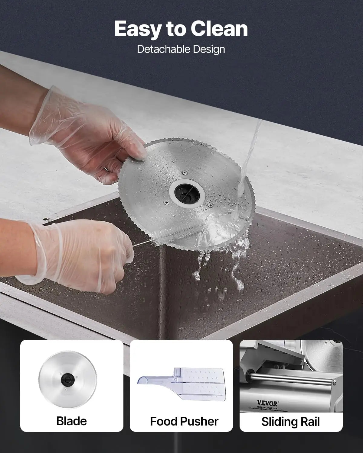 180W Electric Deli Slicer With Adjustable Thickness For Home Use