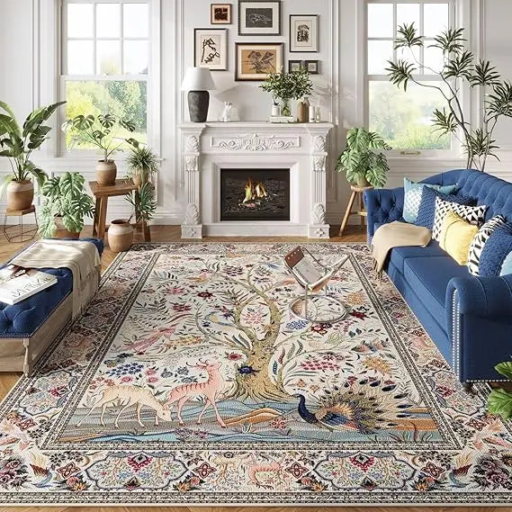 Tree Of Life Area Rug Non Slip Washable Braided Design