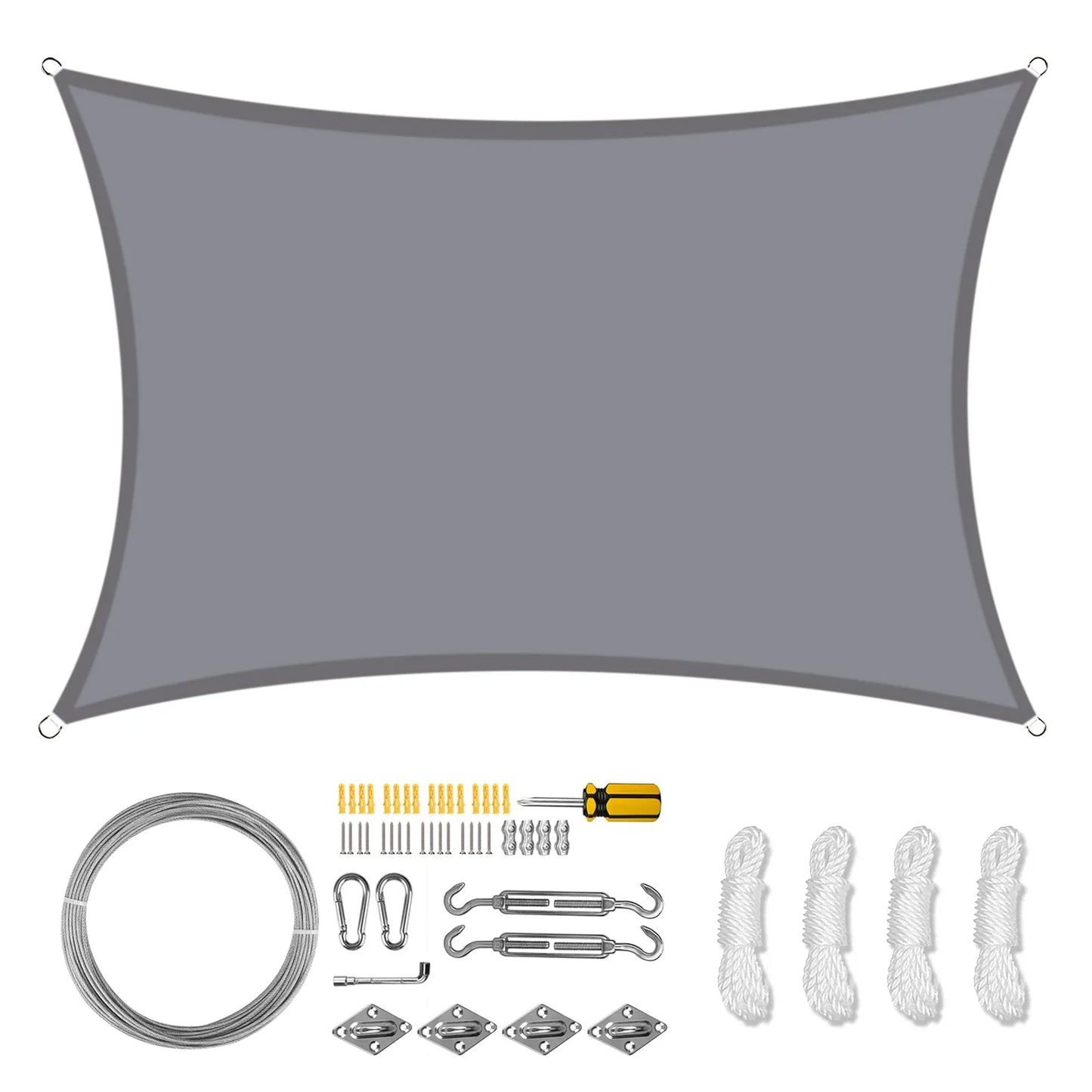 Waterproof Shade Sail With Hardware Kit For Outdoor Patio