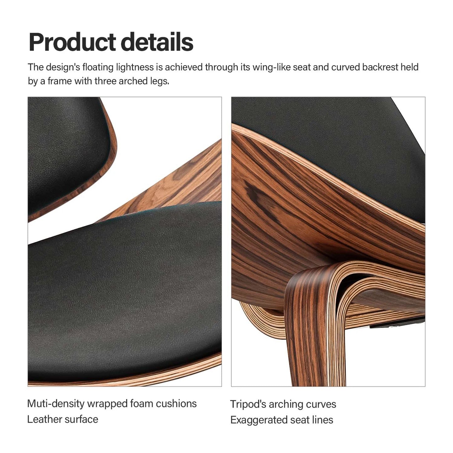 Nordic Solid Wood Lounge Airplane Chair Living Room