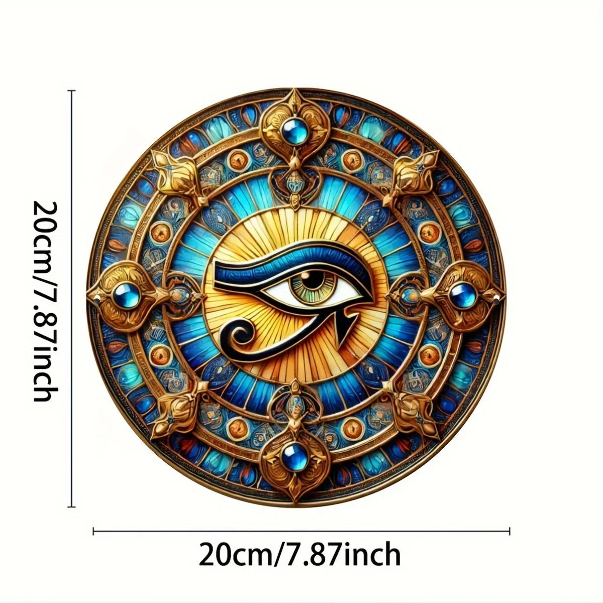 Eye Of Horus Round Iron Wall Art For Luxurious Homes