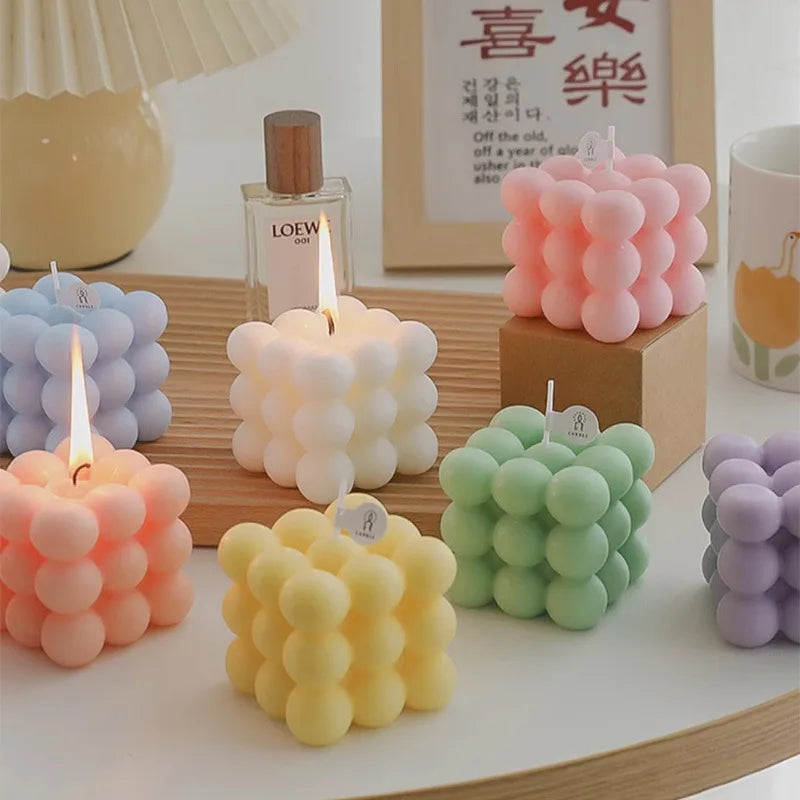 Ball Shaped Soy Wax Cube Aromatherapy Candle Wedding Favor Gift