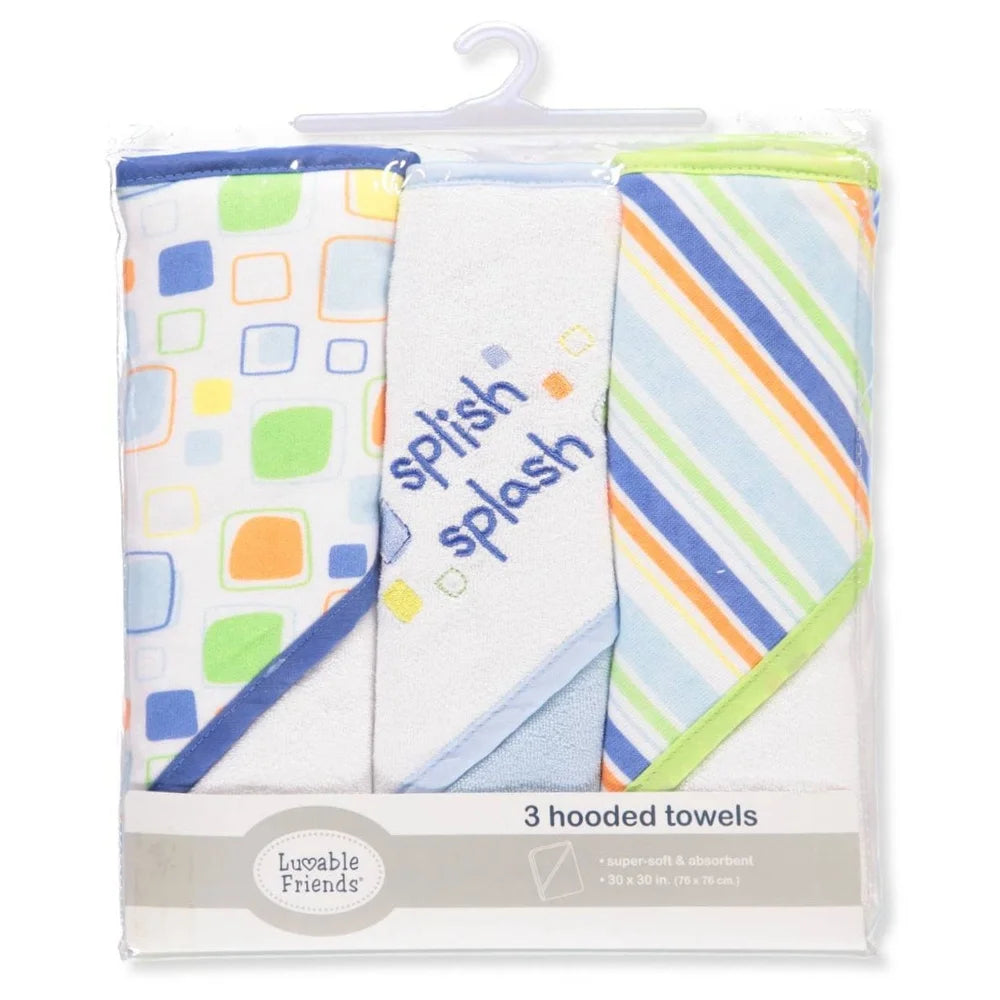 Baby Hooded Towels Set Three Pack Hypoallergenic DermatologistApproved Cotton Wraps