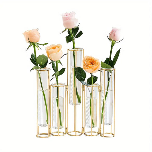 Test Tube Vase Centerpiece Set With Metal Stand For Weddings