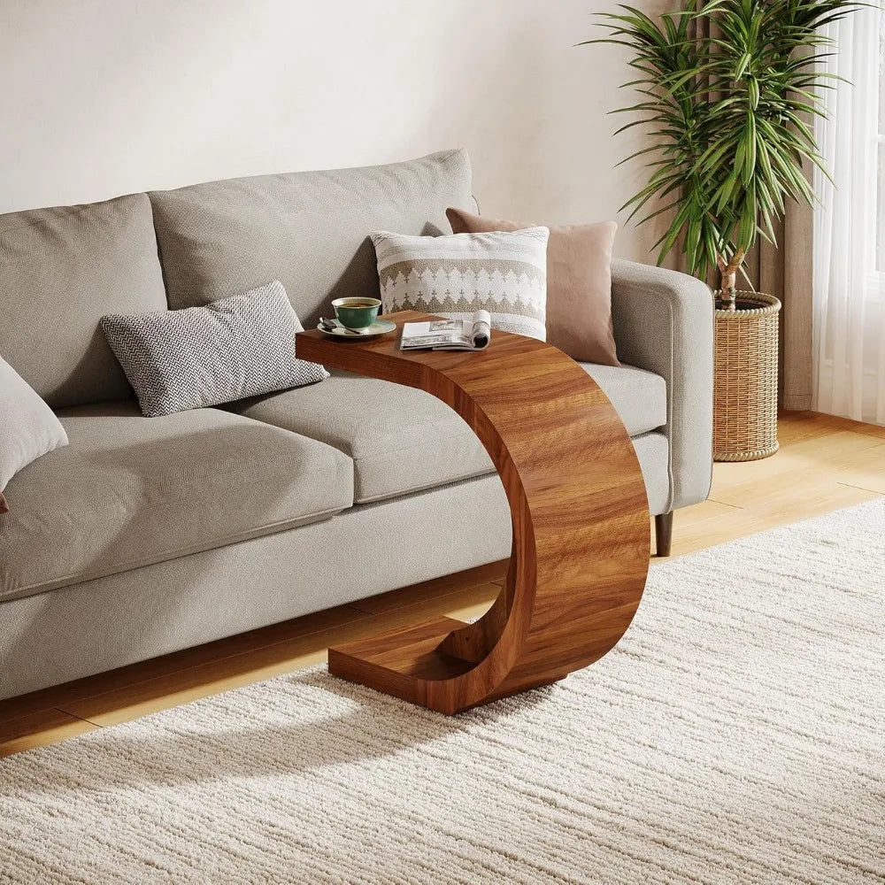 C Shaped End Tables For Compact Space Living Rooms