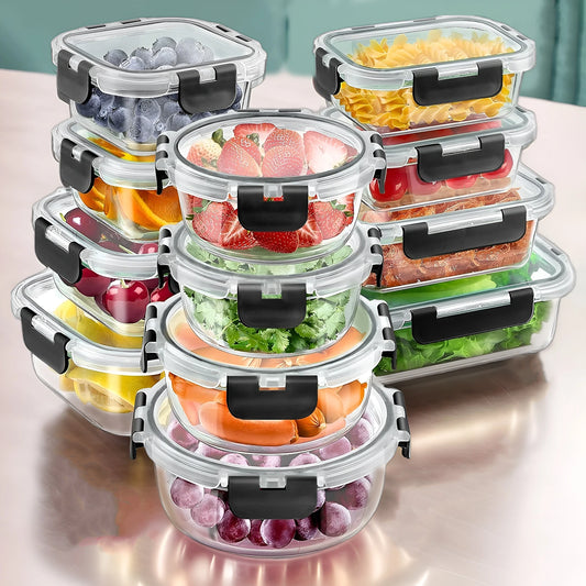 Glass Lunch Box Set 12 Pcs Airtight Meal Prep Containers