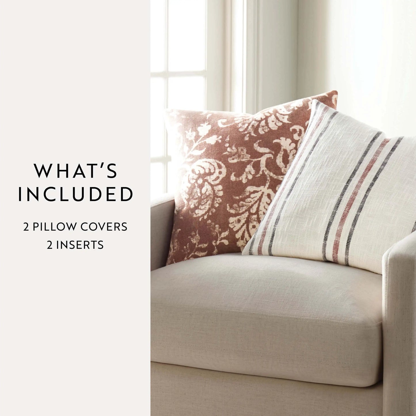 Floral And Stripe Decorative Throw Pillows For Sofa Boho Decor