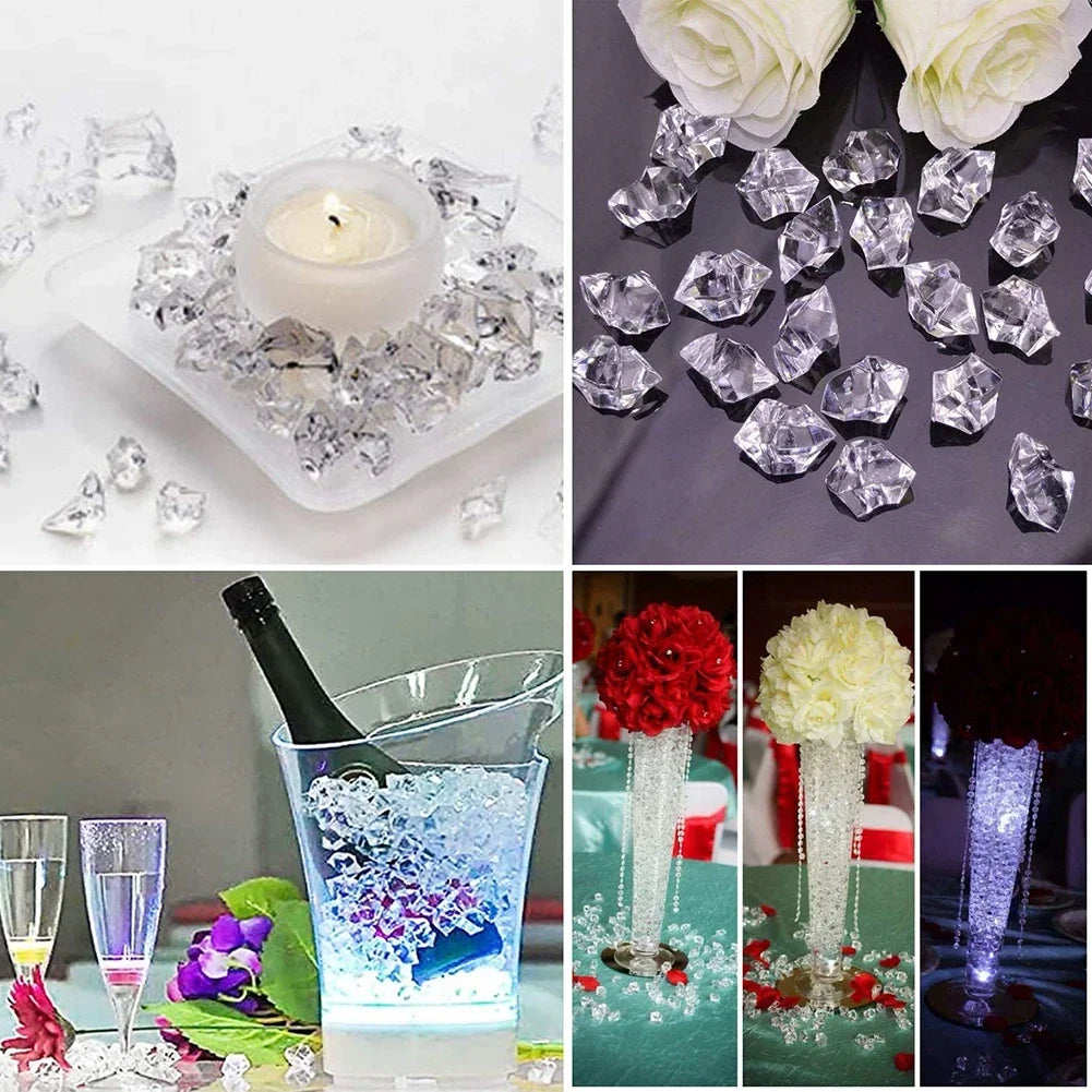 Crystal Clear Acrylic Crushed Ice Vase Fillers 100/200 Pieces