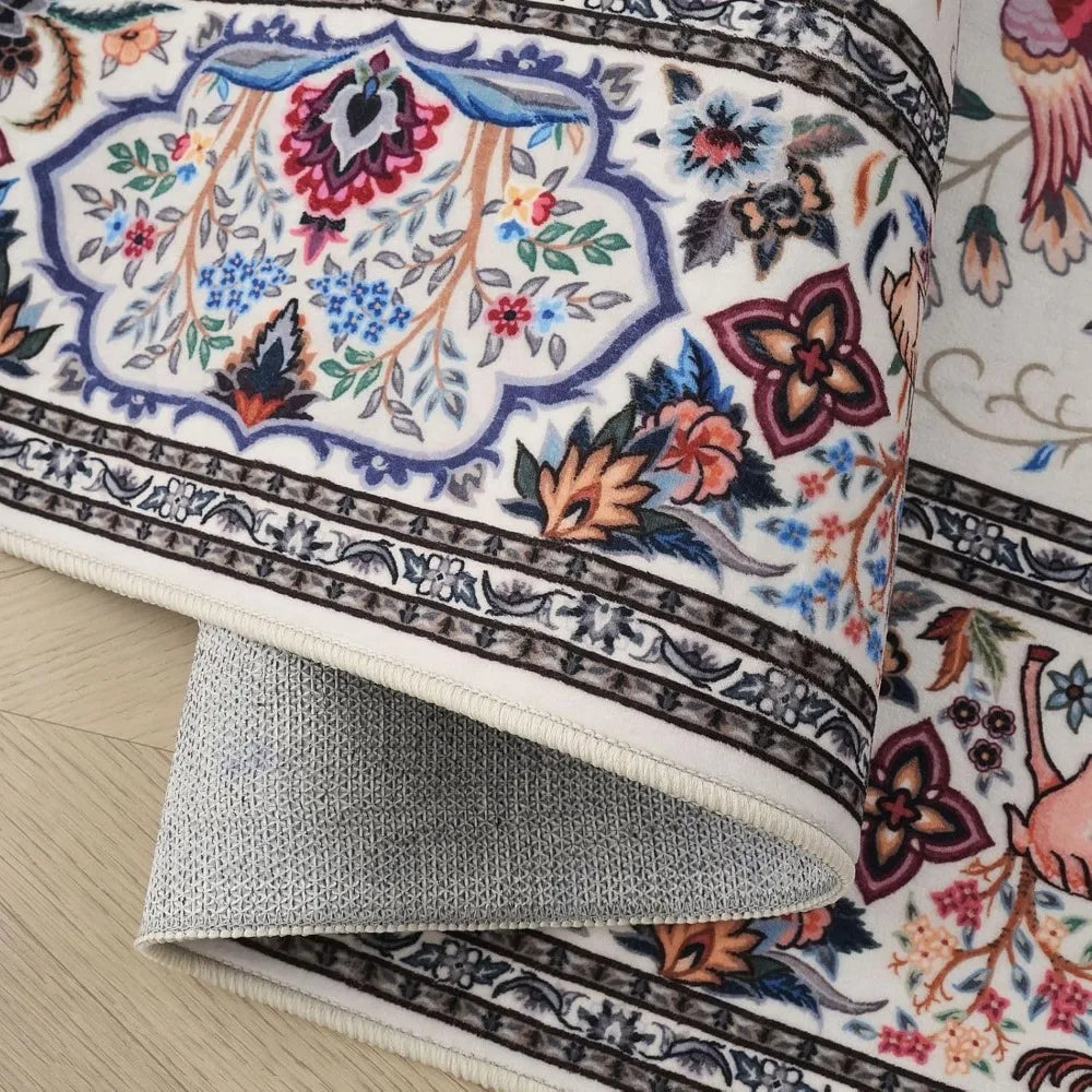 Tree Of Life Area Rug Non Slip Washable Braided Design