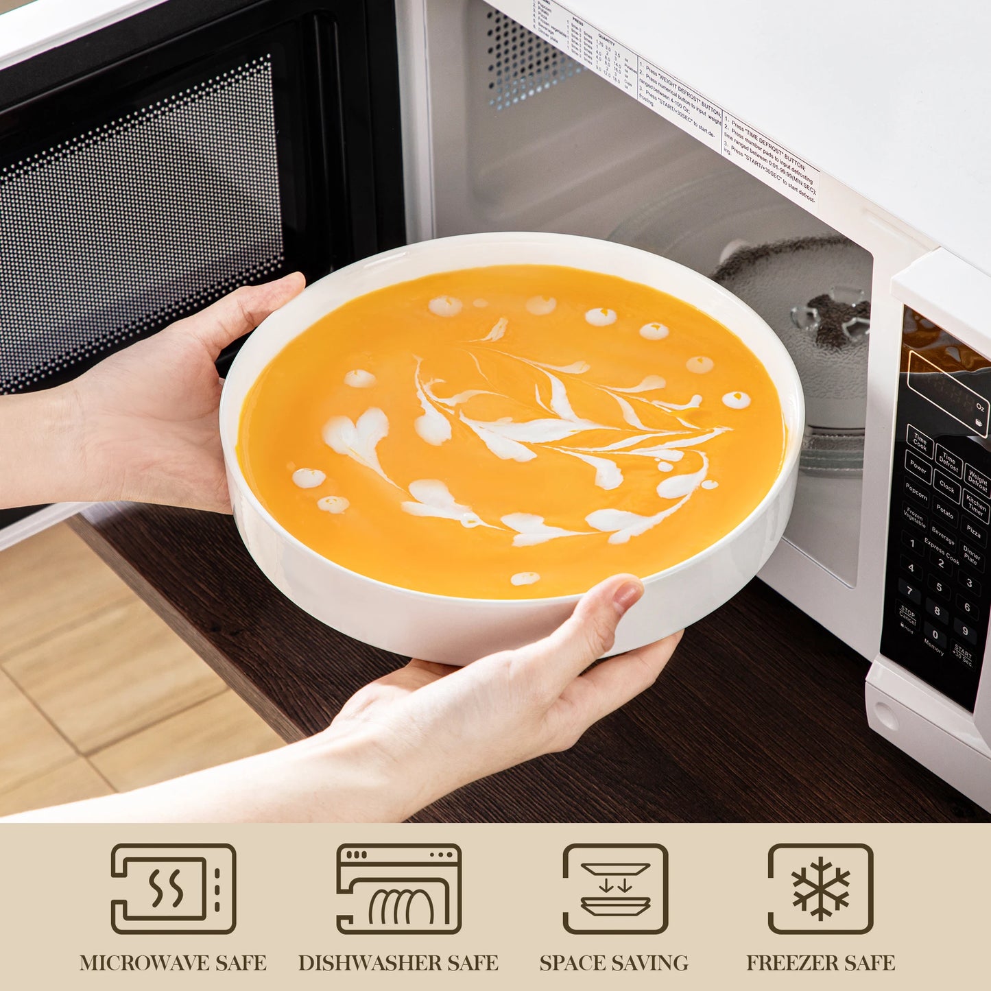 Malacasa Ceramic Dinnerware Set Rimmed Plates And Bowls